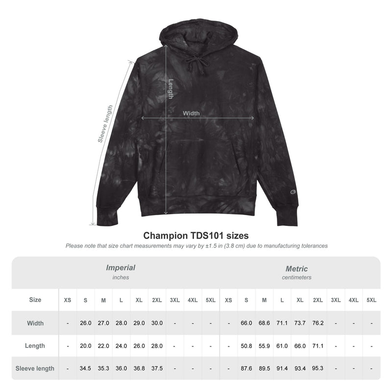Unisex Champion Tie-Dye Hoodie with Embroidery - Stylish Casual Wear for All Occasions, Trendy Gift Idea, Cozy Comfortable Fashion, [...] - Rot10apples
